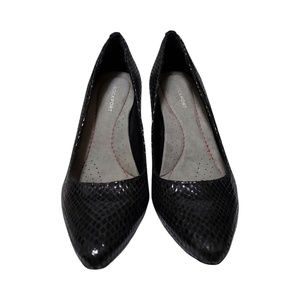 Rockport Black Snake Print Heel Pumps Size 5.5